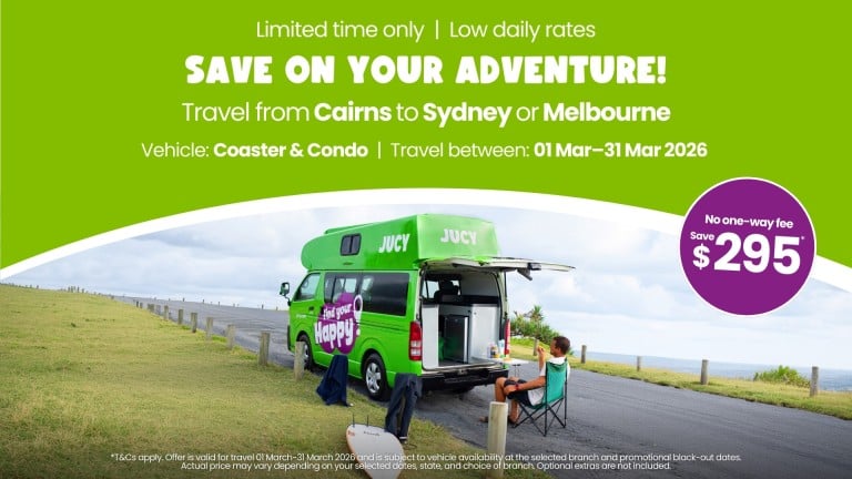 Campervan Hire Deal - Save $295 Travelling From Cairns