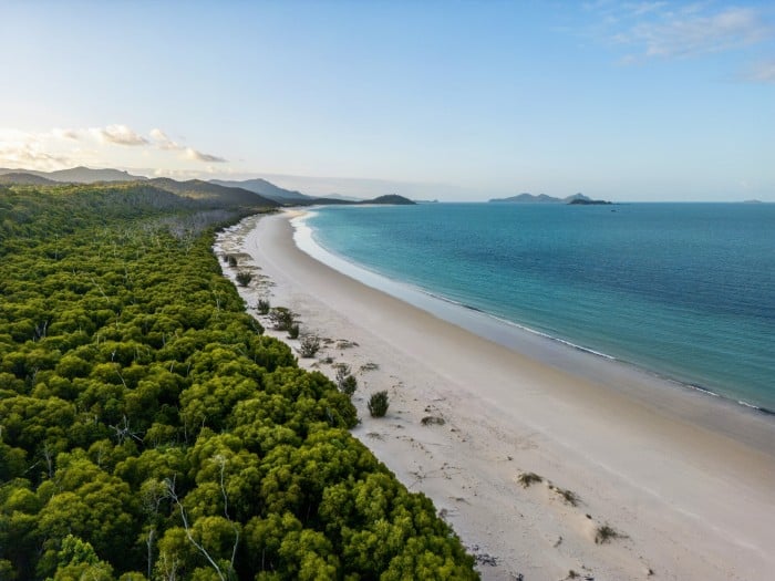 stretch of white sandy beaches