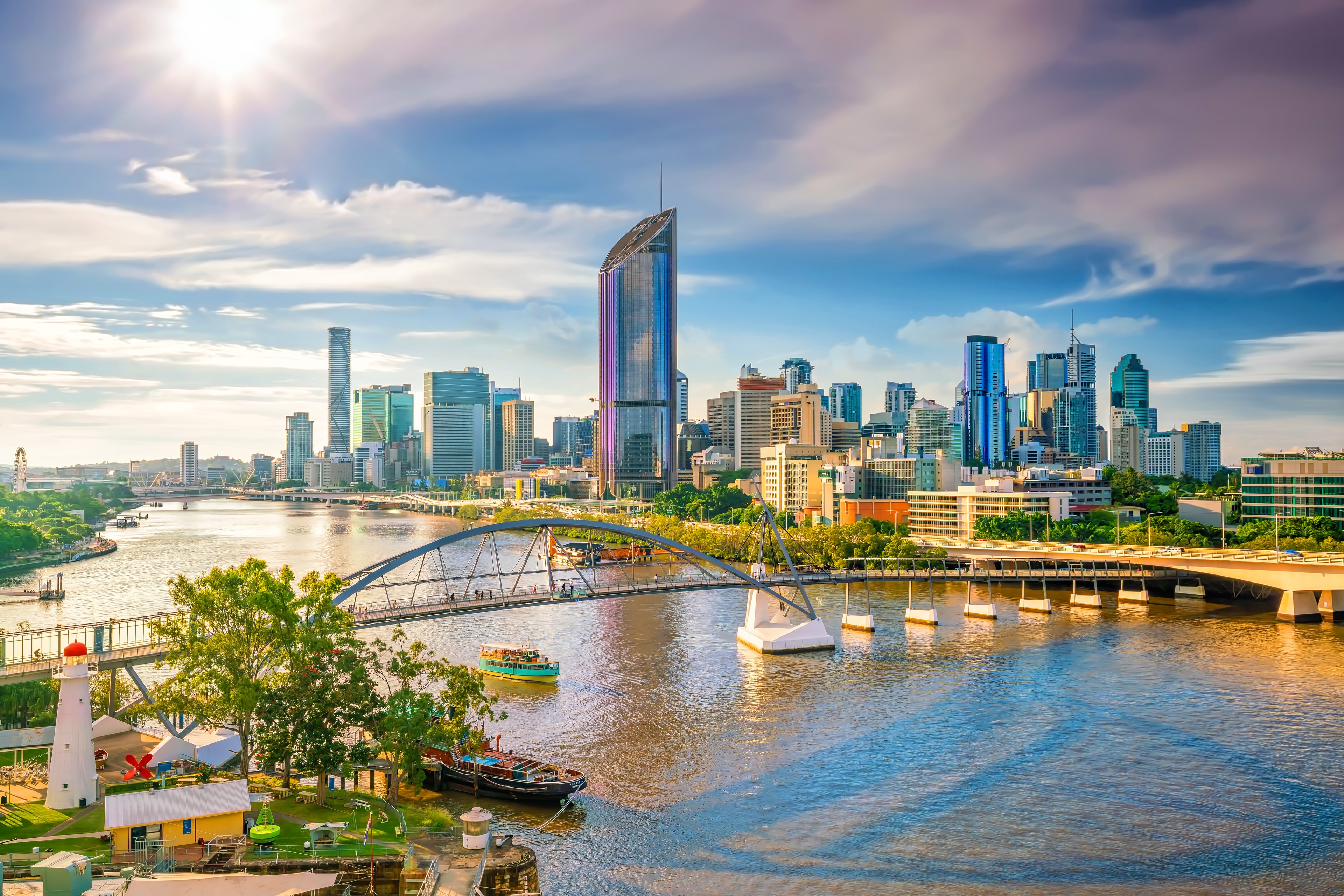Brisbane CBD skyline view from South Bank