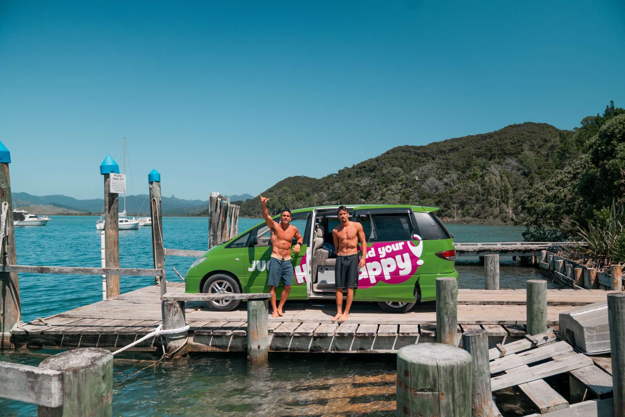 Chill'd Cloudbreak campervan parked on pier over the water