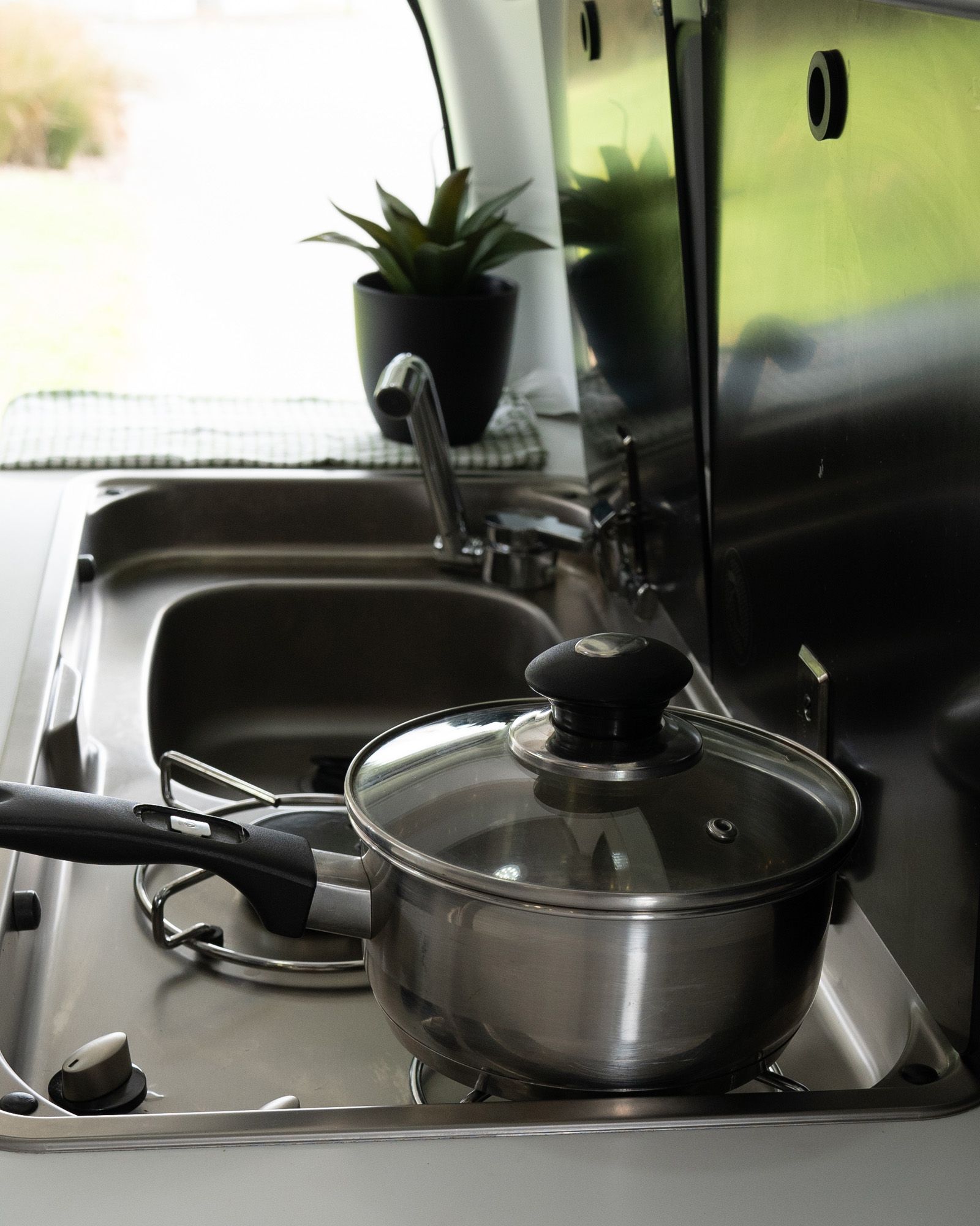 Gas cooker  - Whip up meals on the go with our dual-burner stove using LPG gas bottles. 