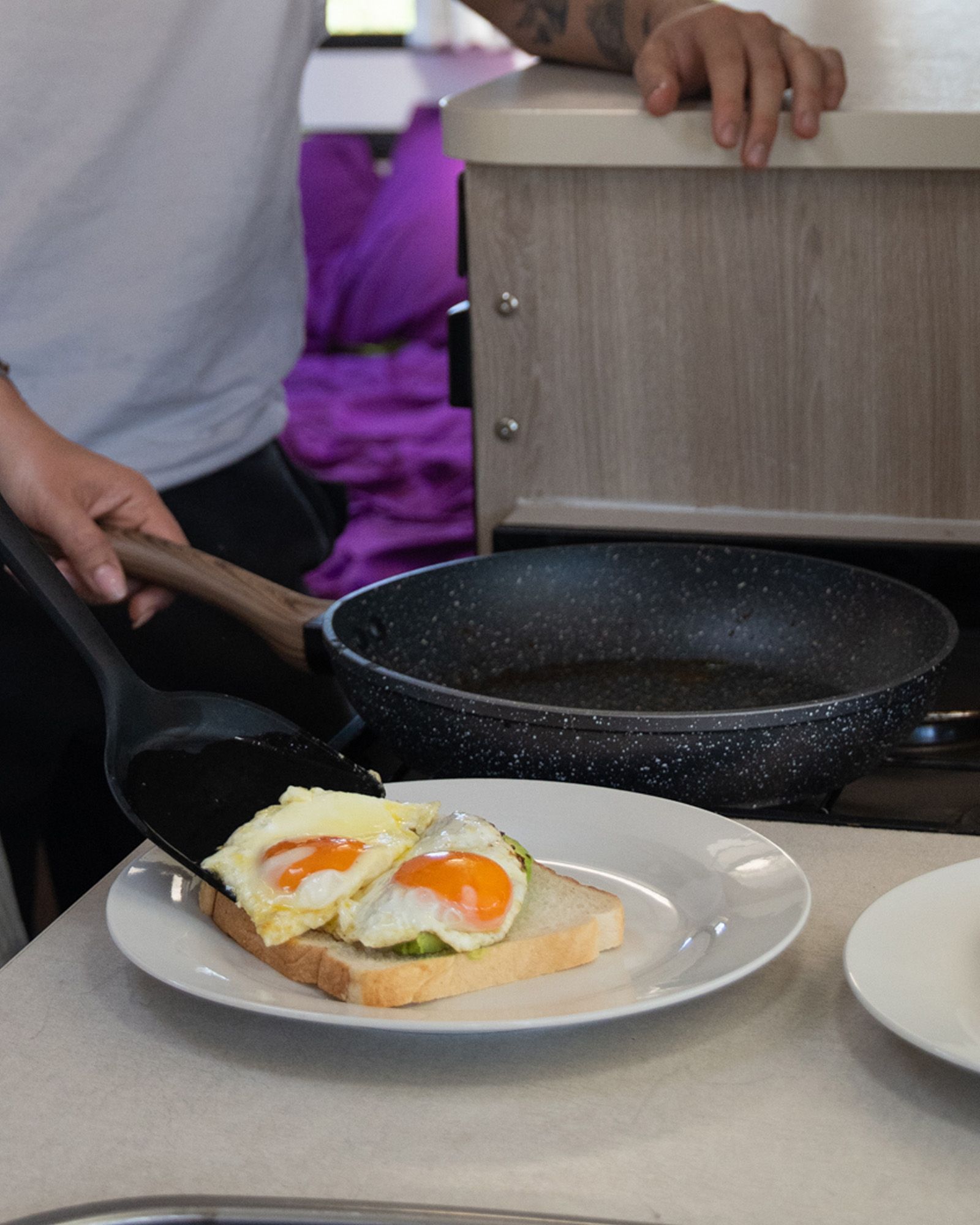 Gas cooker - Cook up on your adventure with our dual gas burner using LPG gas bottles. Cooking is inside the vehicle