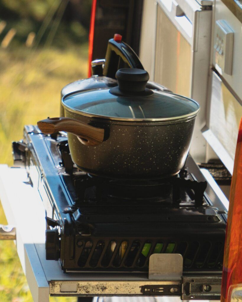 Gas cooker - Cook up on your adventure with our portable camping stove with dual gas burner using gas cartridge refills.